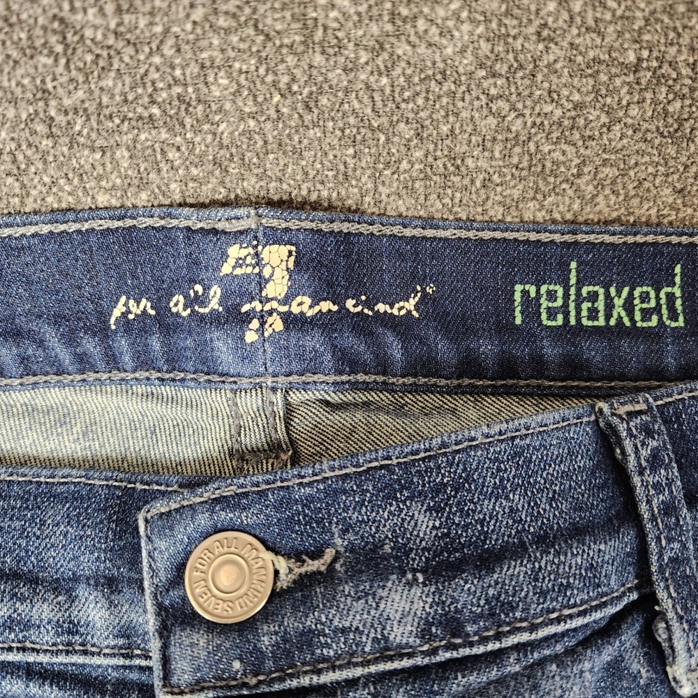 7 For All Mankind Relaxed Fit Jeans Mens 38 Blue Medium Wash T521476S-476S USA - Picture 9 of 11